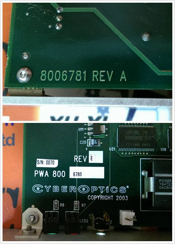 CYBEROPTICS MODEL 8007192 PWA 8006780 BOARD - PLC DCS SERVO